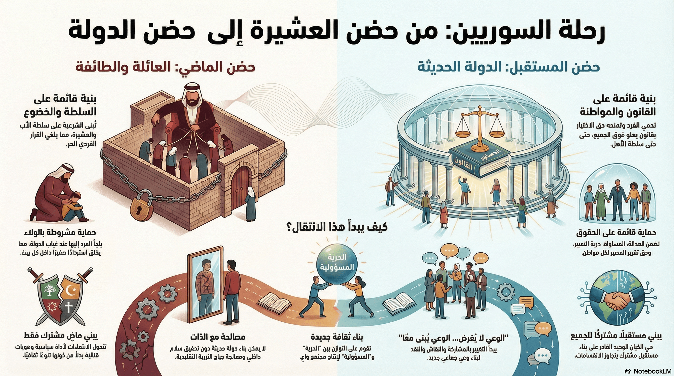 السوريون من حضن الأب… العائلة… العشيرة… الطائفة… إلى حضن الدولة